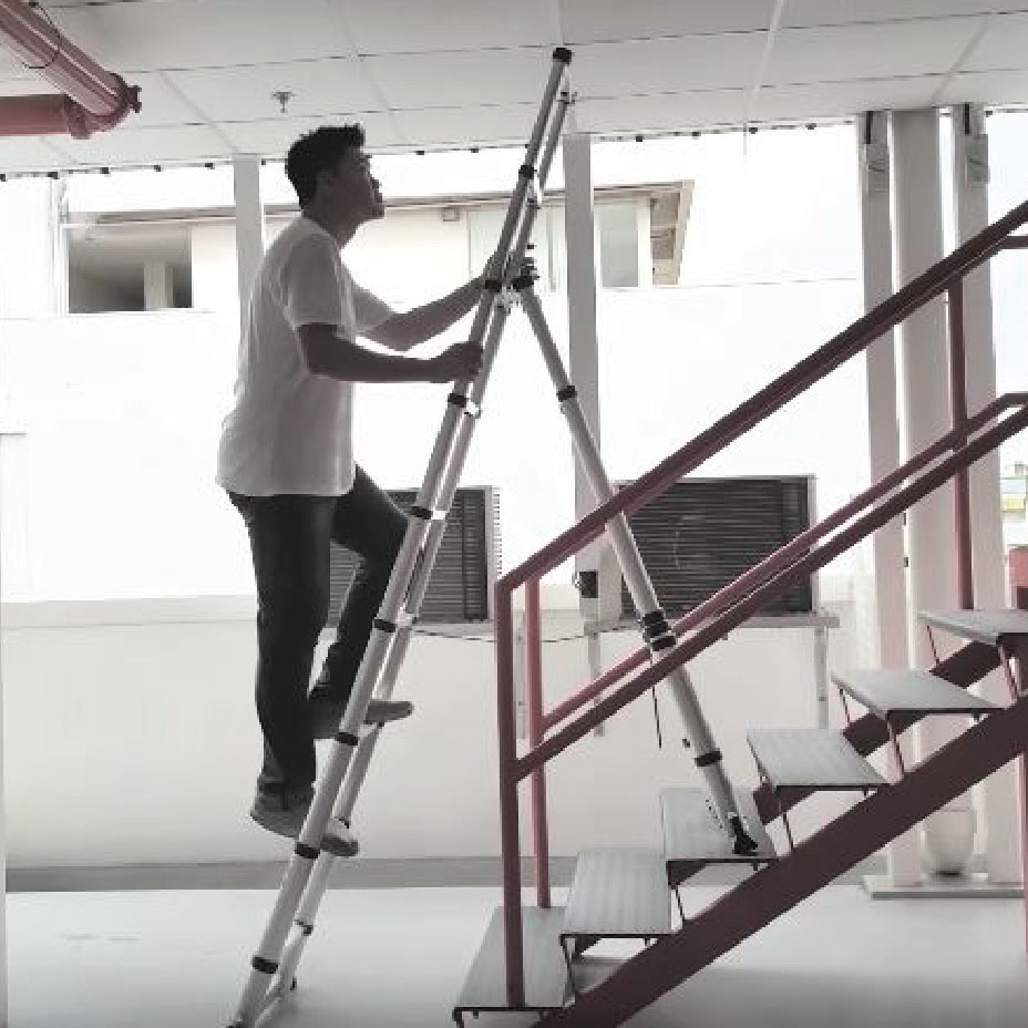 7+2 Steps reach 3.7m TeleProSteps Telescopic Ladder